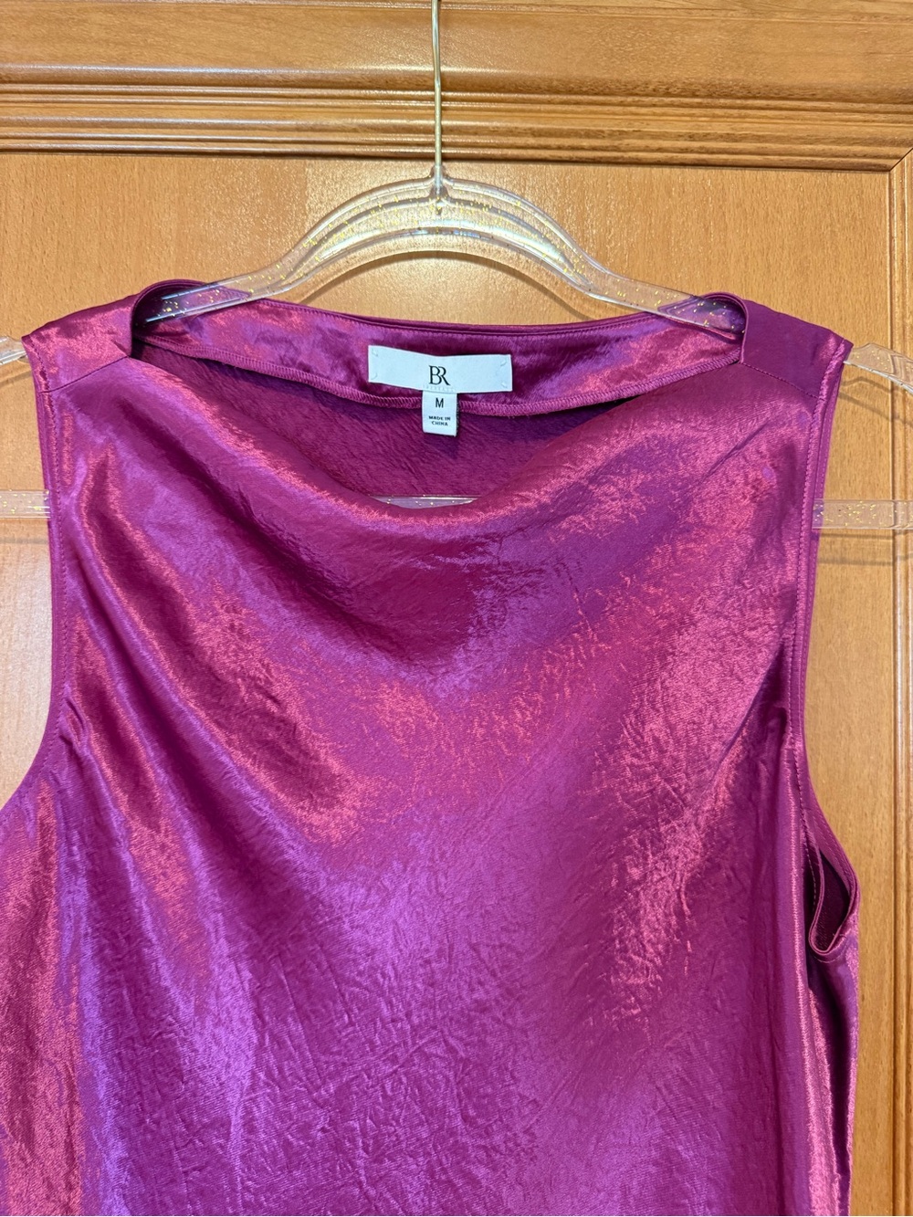 Banana Republic Sleeveless Satin Shift Dress in Fuchsia - Picture 5 of 6